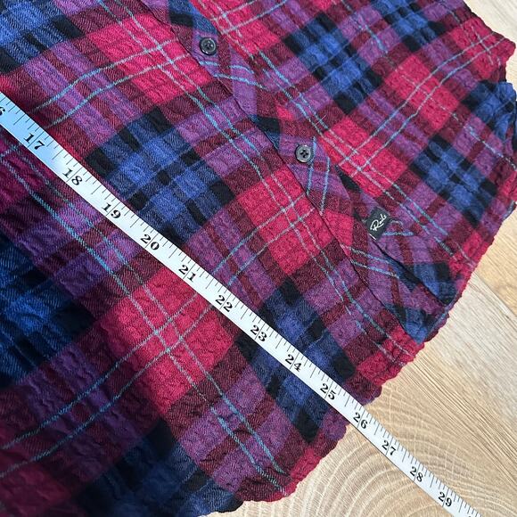 Rails Brady Button Down Shirt Mulberry Teal Blue M - Picture 12 of 12